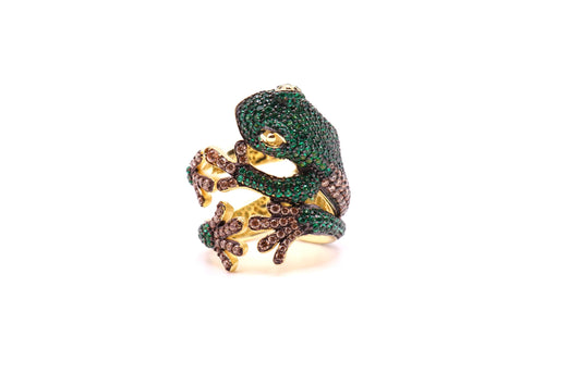 Rainforest Ribbit Statement Open Ring